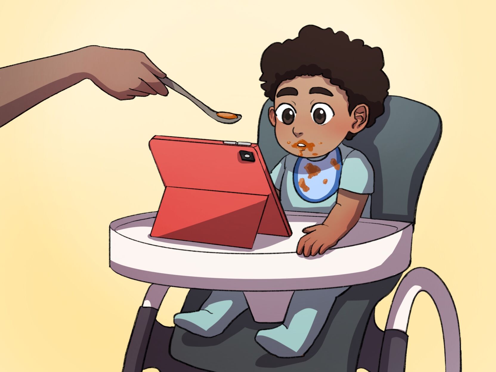ipad babies illustration